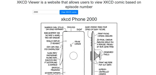 Picture of XKCD Comic Viewer website